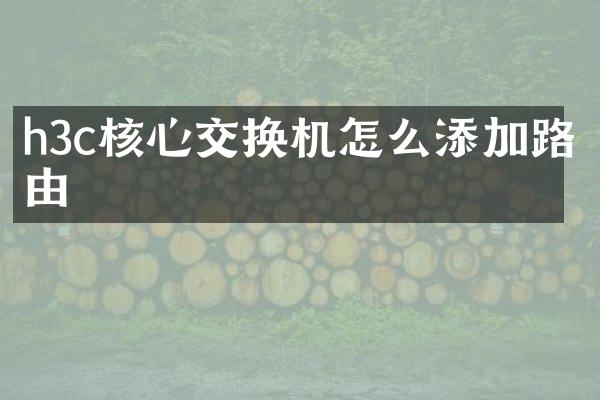 h3c核心交换机怎么添加路由