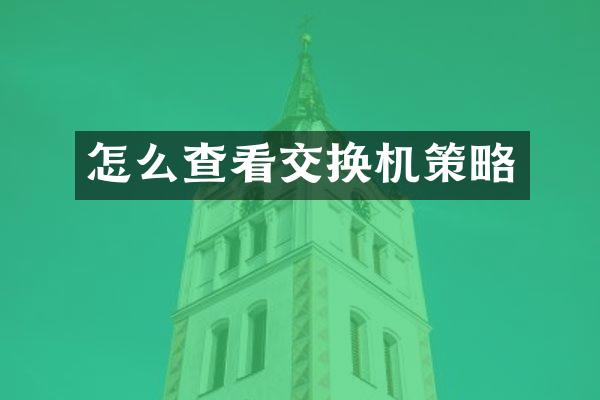 怎么查看交换机策略