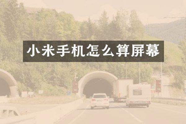 小米手机怎么算屏幕