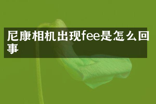 尼康相机出现fee是怎么回事