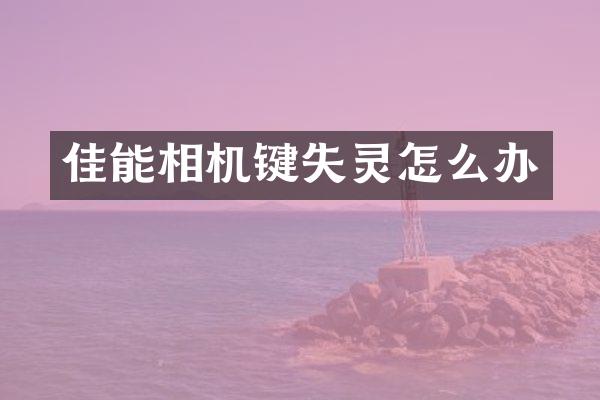 佳能相机键失灵怎么办