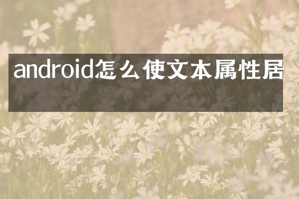 android怎么使文本属性居中