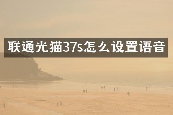联通光猫37s怎么设置语音