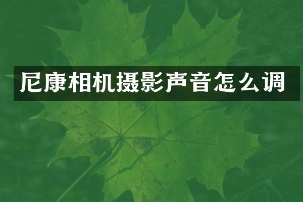 尼康相机摄影声音怎么调