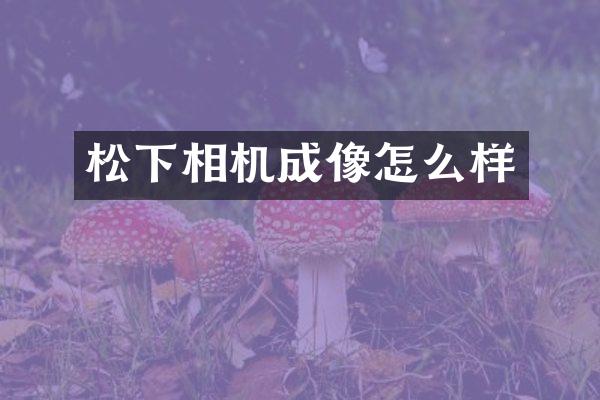 相机成像怎么样