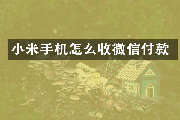 小米手机怎么收微信付款