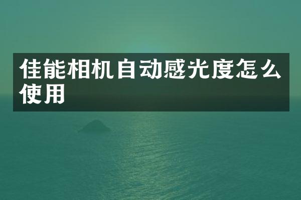 佳能相机自动感光度怎么使用