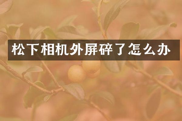 相机外屏碎了怎么办