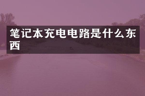 笔记本充电电路是什么东西