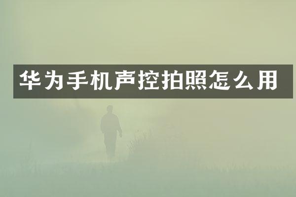 华为手机声控拍照怎么用