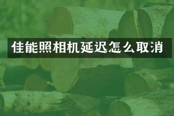 佳能照相机延迟怎么取消