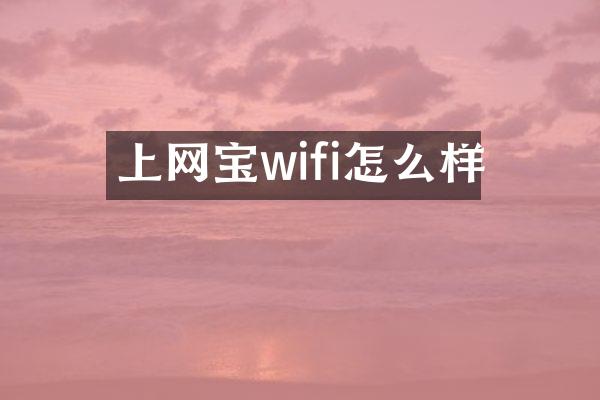上网宝wifi怎么样
