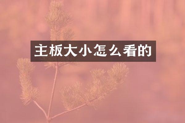 主板大小怎么看的