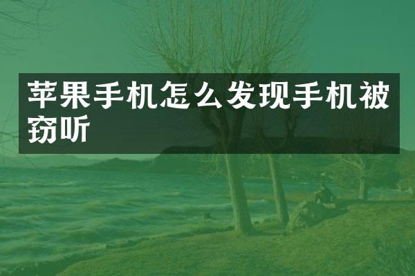 苹果手机怎么发现手机被窃听