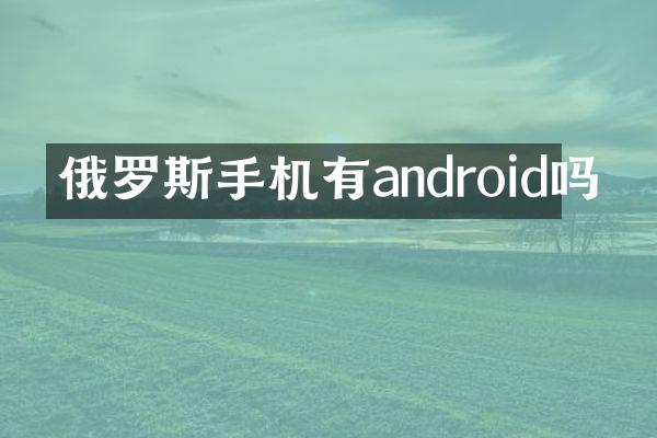 俄罗斯手机有android吗