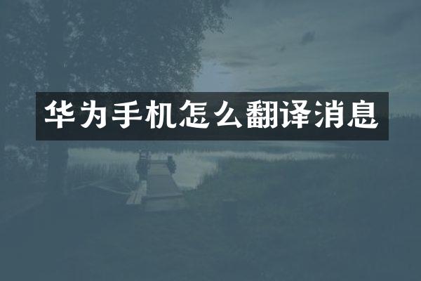 华为手机怎么翻译消息