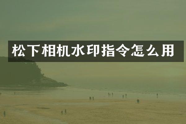 相机水印指令怎么用