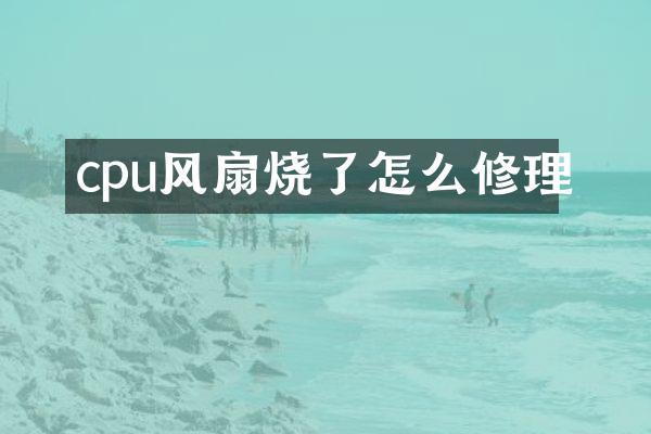 cpu风扇烧了怎么修理