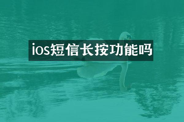 ios短信长按功能吗
