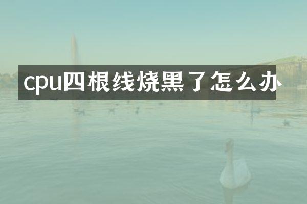 cpu四根线烧黑了怎么办