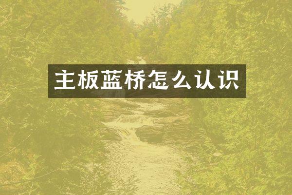 主板蓝桥怎么认识