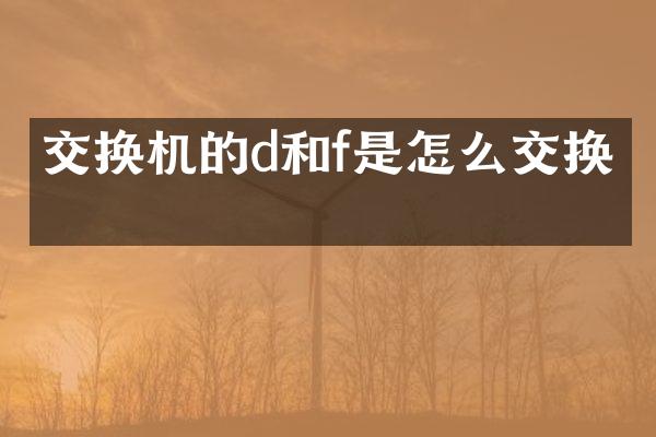 交换机的d和f是怎么交换的
