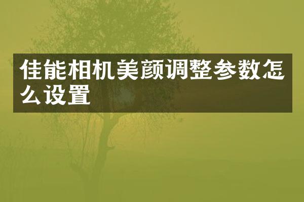 佳能相机美颜调整参数怎么设置