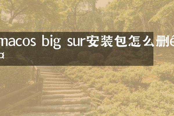 macos big sur安装包怎么删除