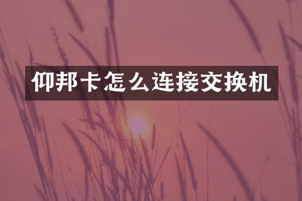 仰邦卡怎么连接交换机