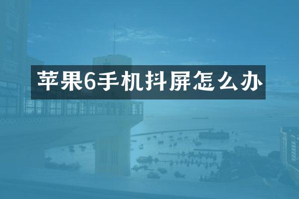 苹果6手机抖屏怎么办