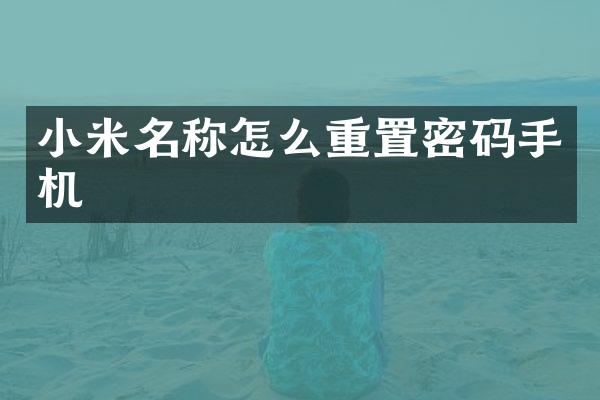 小米名称怎么重置密码手机