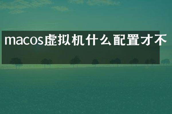 macos虚拟机什么配置才不卡