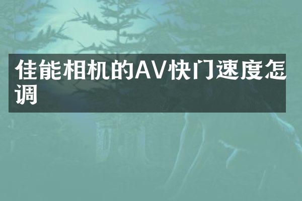 佳能相机的AV快门速度怎么调
