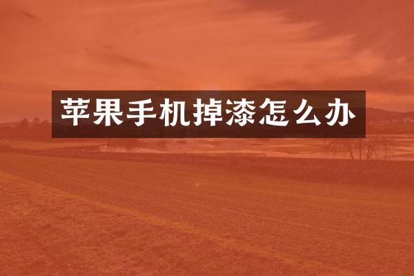 苹果手机掉漆怎么办