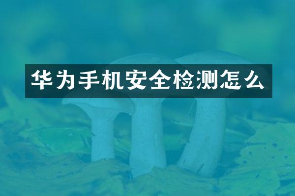 华为手机安全检测怎么