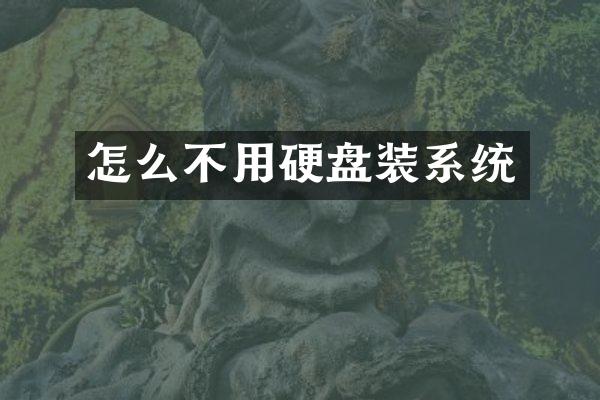 怎么不用硬盘装系统