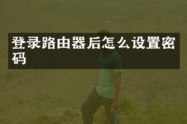 登录路由器后怎么设置密码