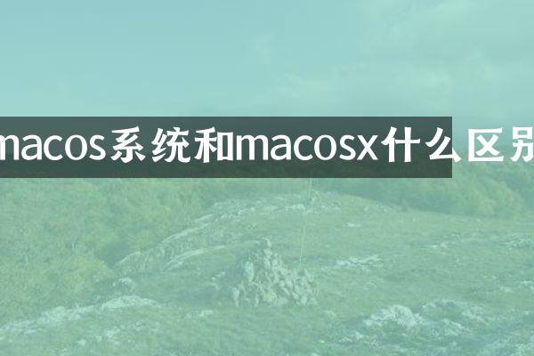 macos系统和macosx什么区别