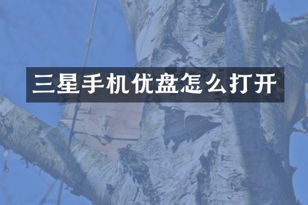 三星手机优盘怎么打开