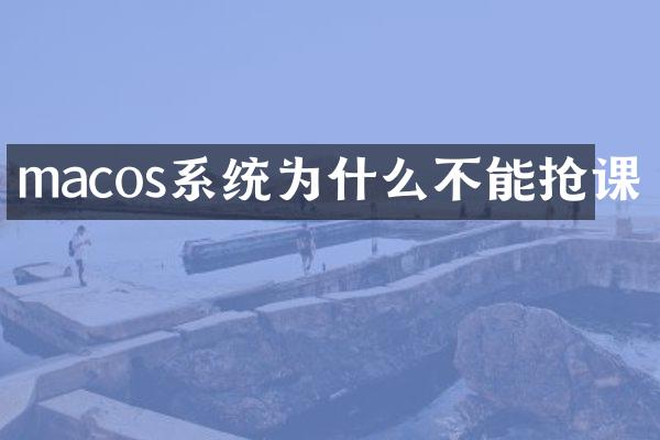 macos系统为什么不能抢课