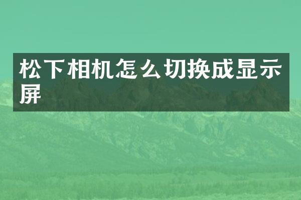 相机怎么切换成显示屏
