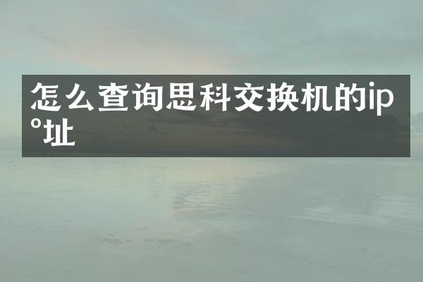 怎么查询思科交换机的ip地址