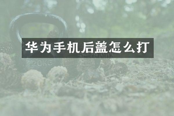 华为手机后盖怎么打