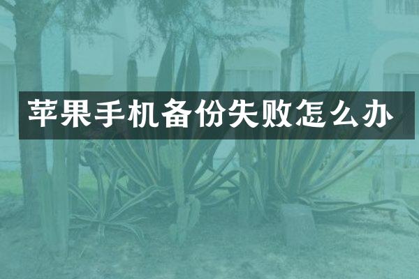 苹果手机备份失败怎么办