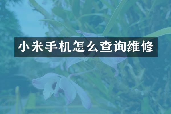 小米手机怎么查询维修