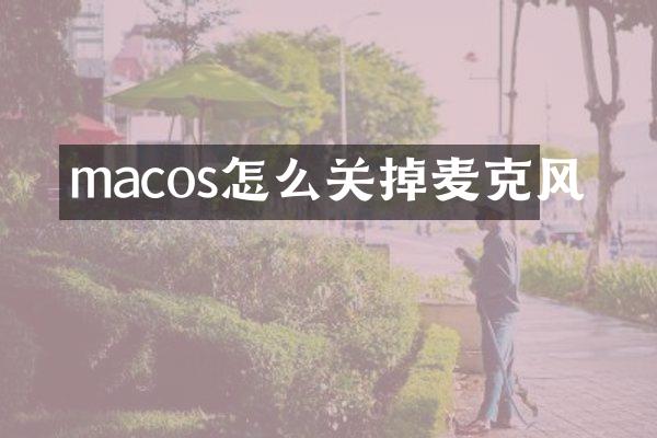 macos怎么关掉麦克风