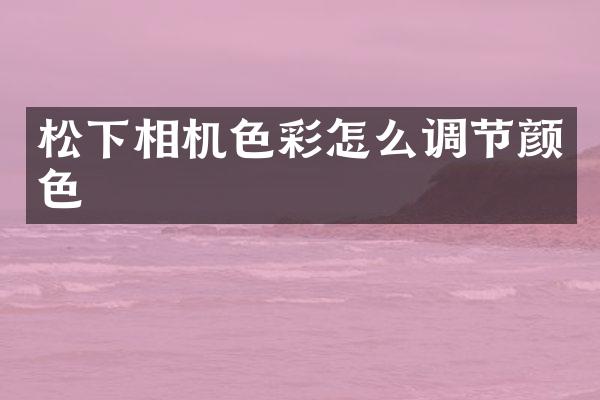 相机色彩怎么调节颜色