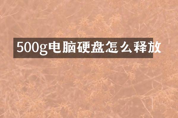 500g电脑硬盘怎么释放