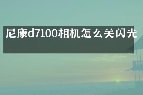 尼康d7100相机怎么关闪光灯