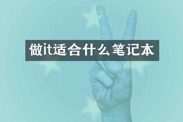 做it适合什么笔记本